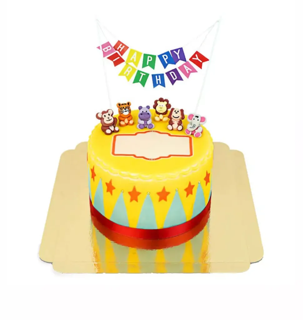 Colorful Circus Cake with Fun Figurines