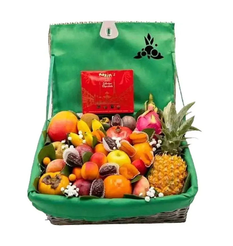 Fresh Fruits Basket and Yummy Chocolate